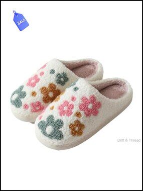 Fuzzy Plush Slippers Faux Fur Lining Non-Slip House Shoes